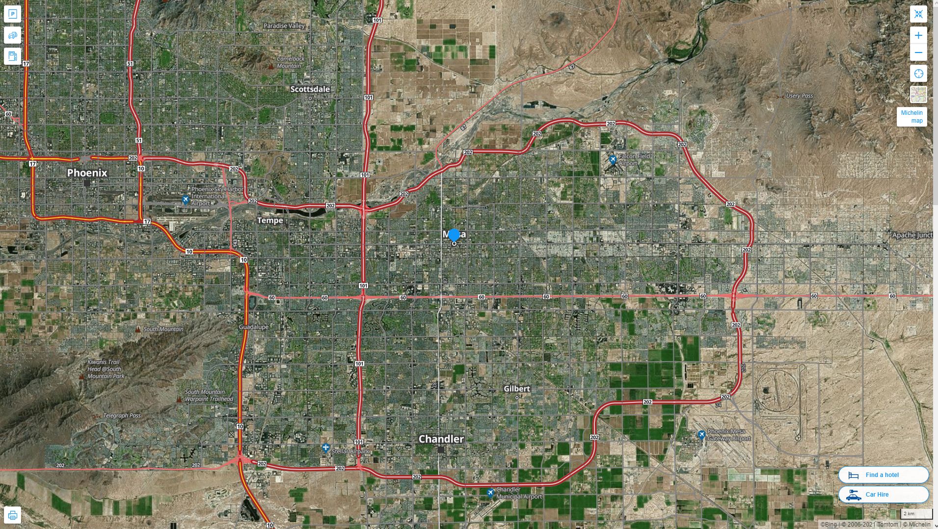 Mesa, Arizona Map