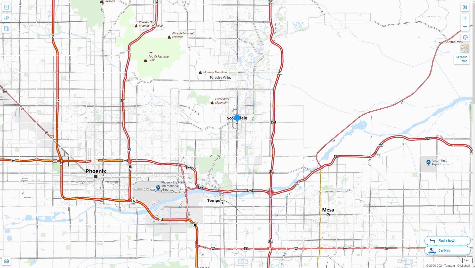 physical map of scottsdale arizona