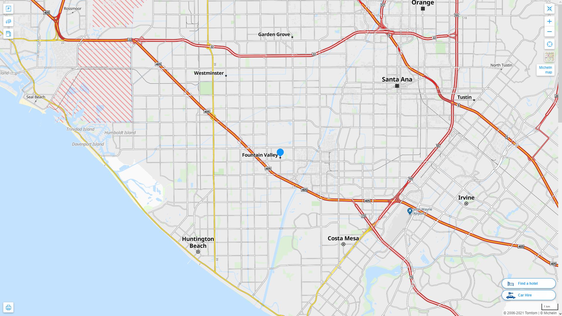 Fountain Valley, California Map