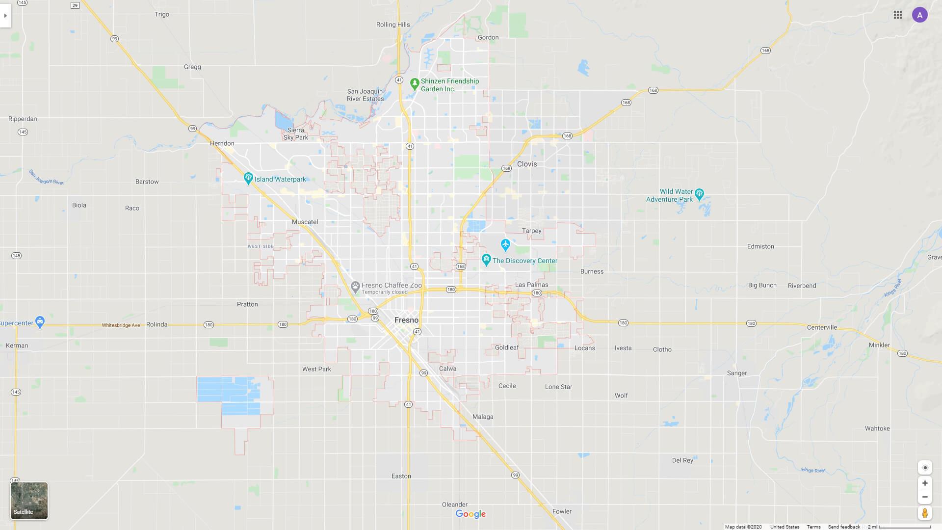 Fresno, California Map