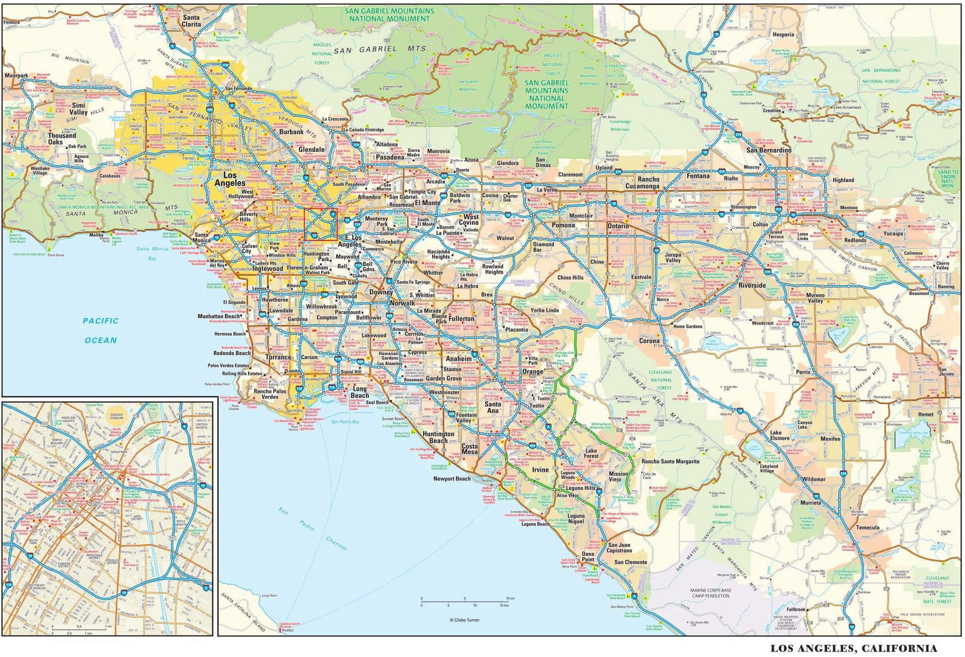 Los Angeles Maps, California