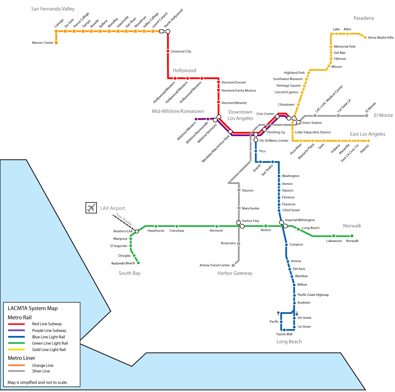 Карта метро ла