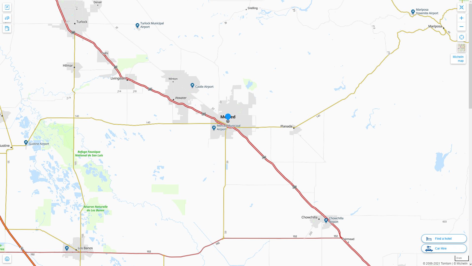 Merced, California Map