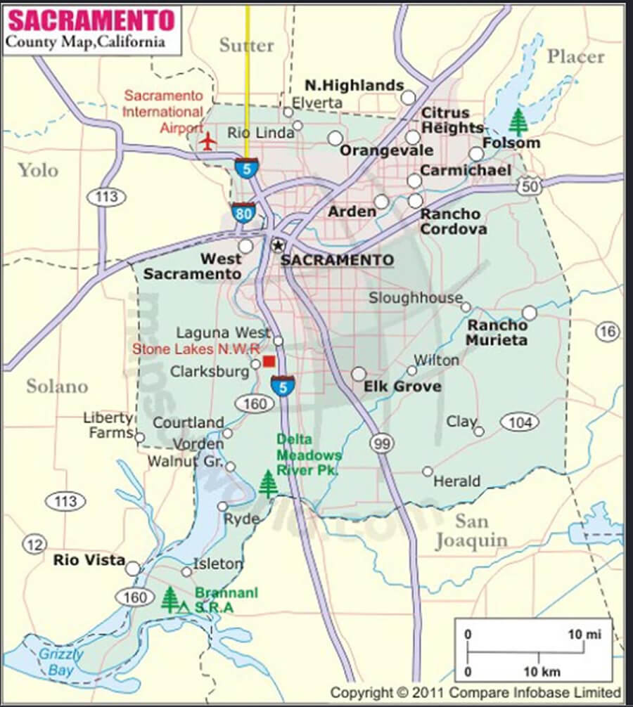 Map Of Sacramento Ca Sacramento, California Map