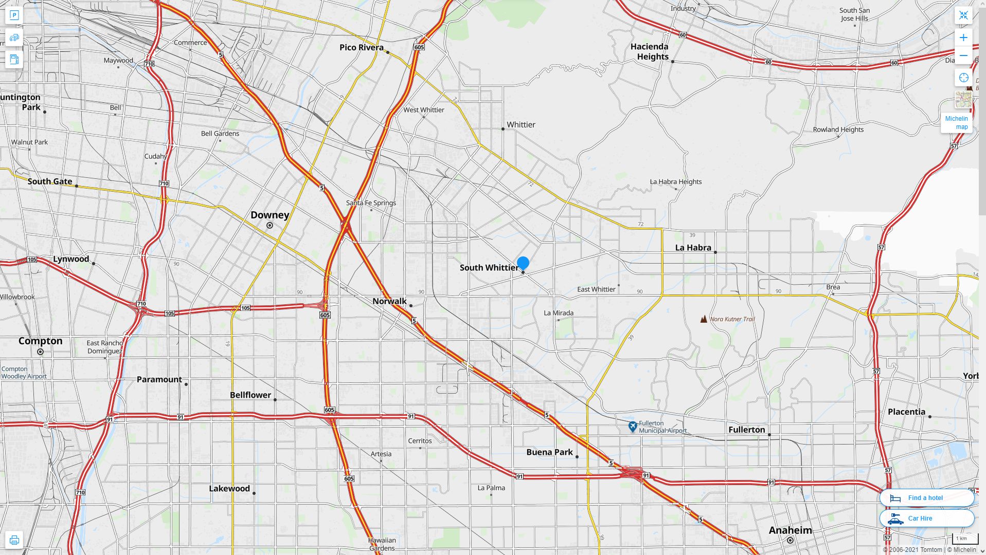 South Whittier, California Map