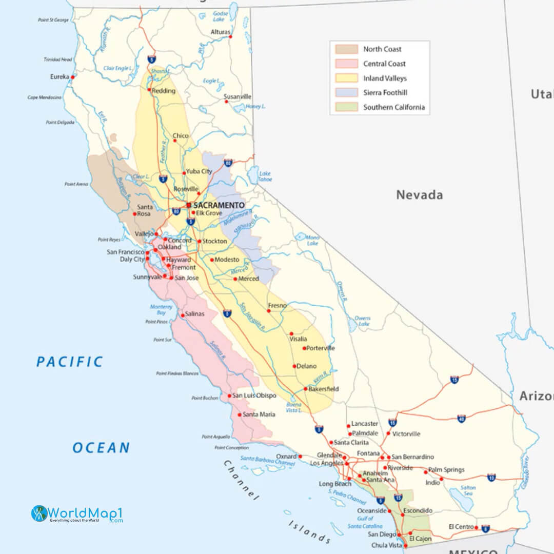 High Detailed California Map