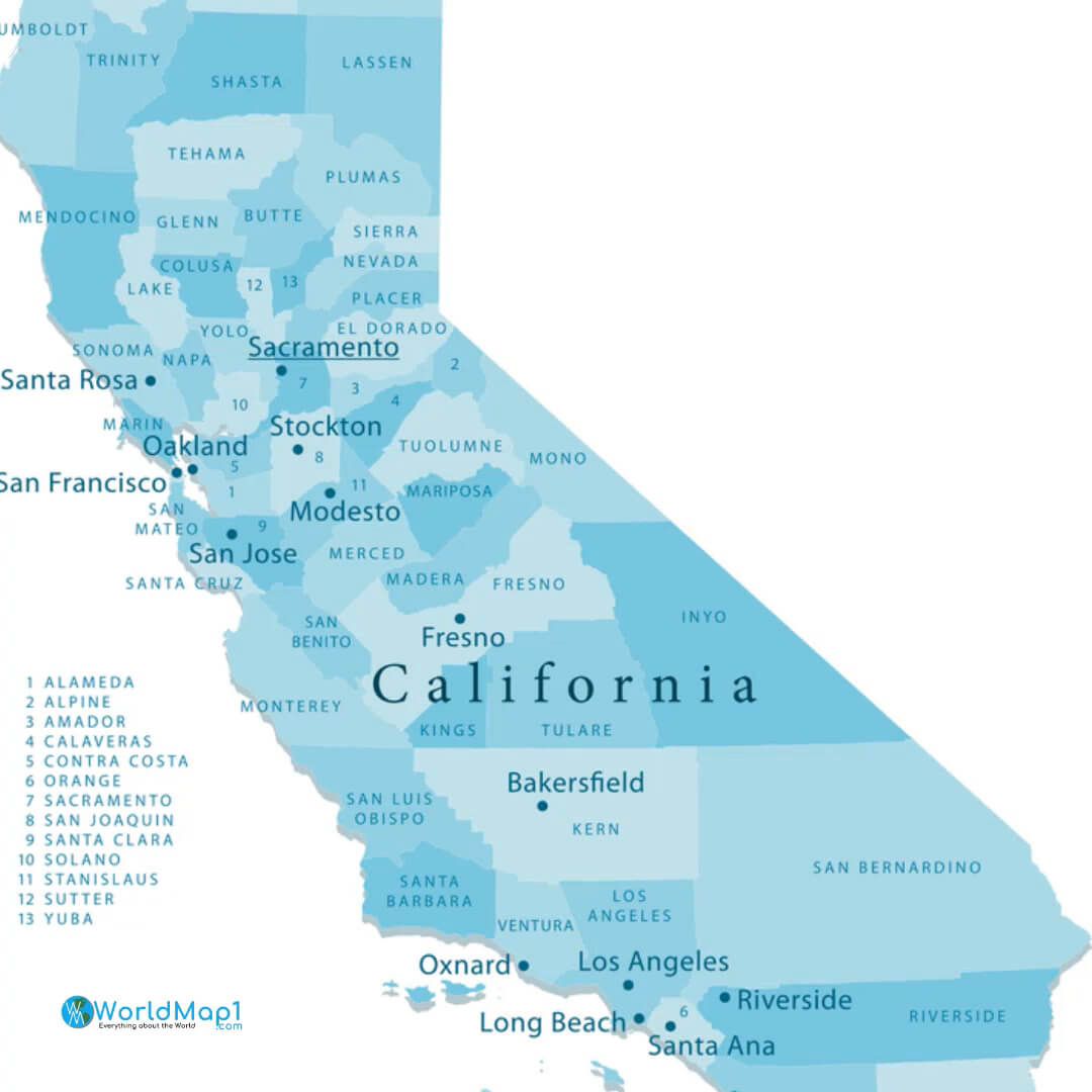 High Detailed California Map