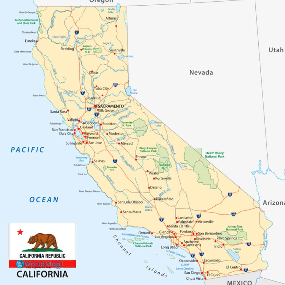 Where is Located California in the US and Cities Map of Cali