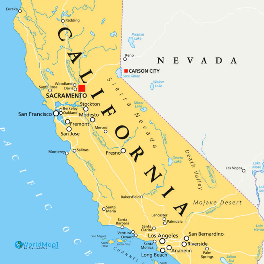 Where is Located California in the US and Cities Map of Cali