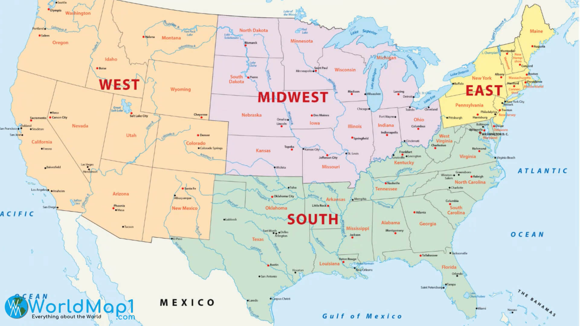 Средний запад сша штаты. Us East и West карта. East West North South USA Map. USA Map Zone Midwest. Midwest East West USA.