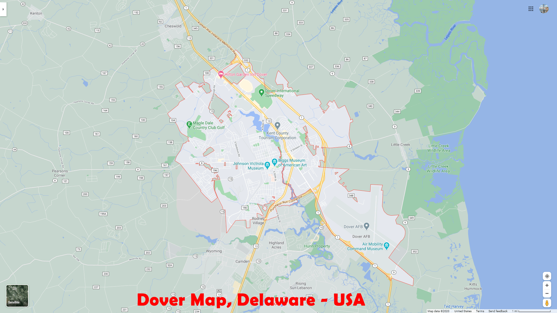 Dover, Delaware Map