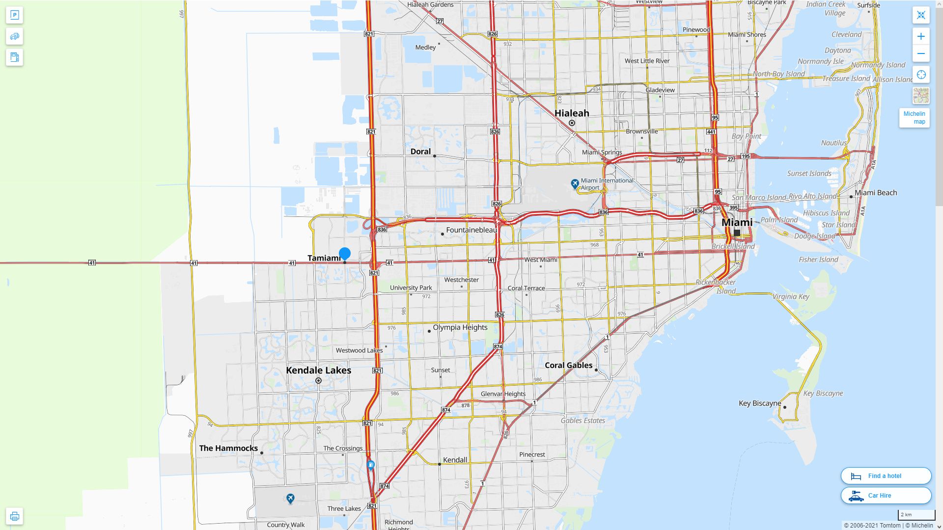 Tamiami, Florida Map