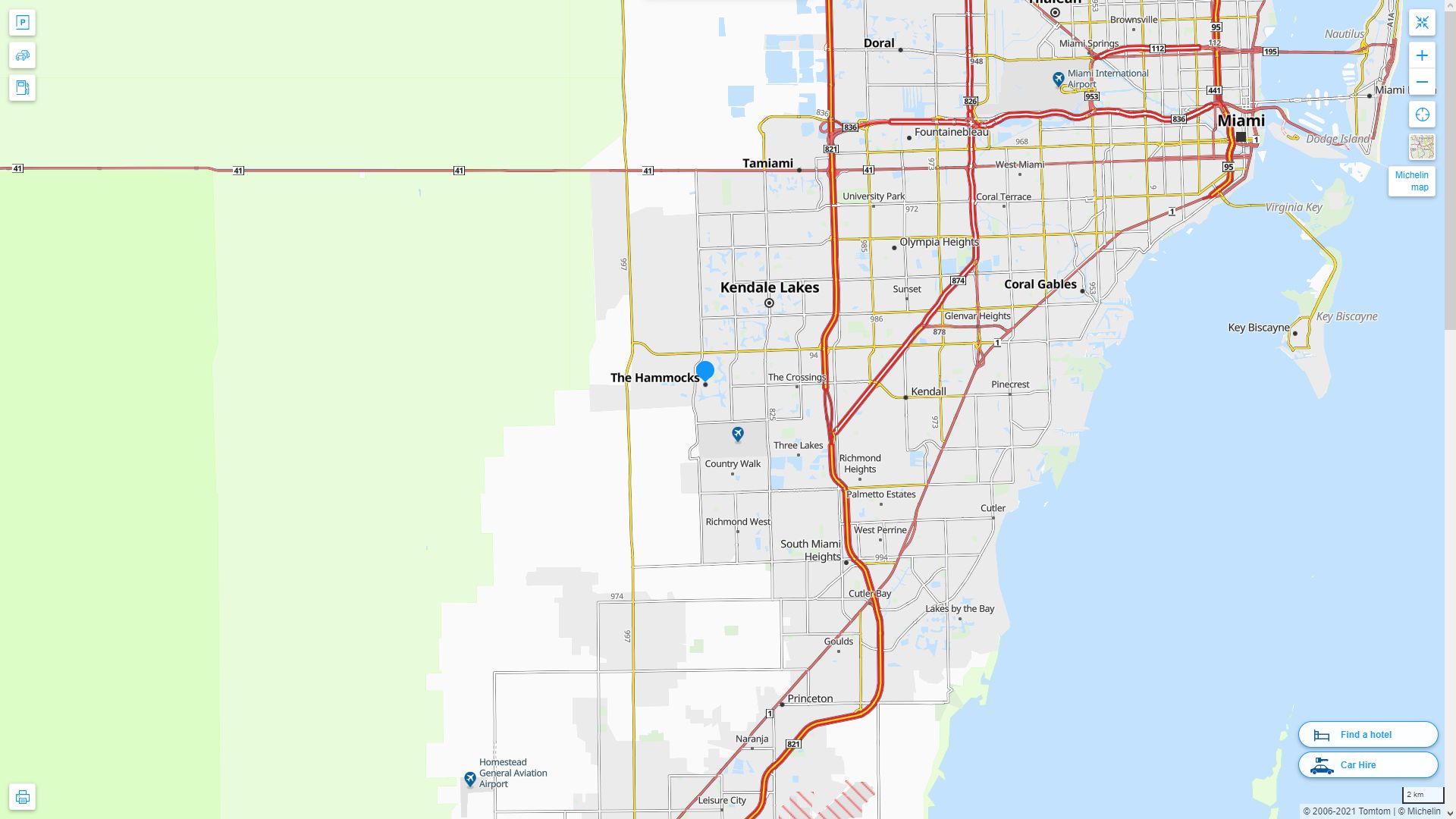 The Hammocks, Florida Map