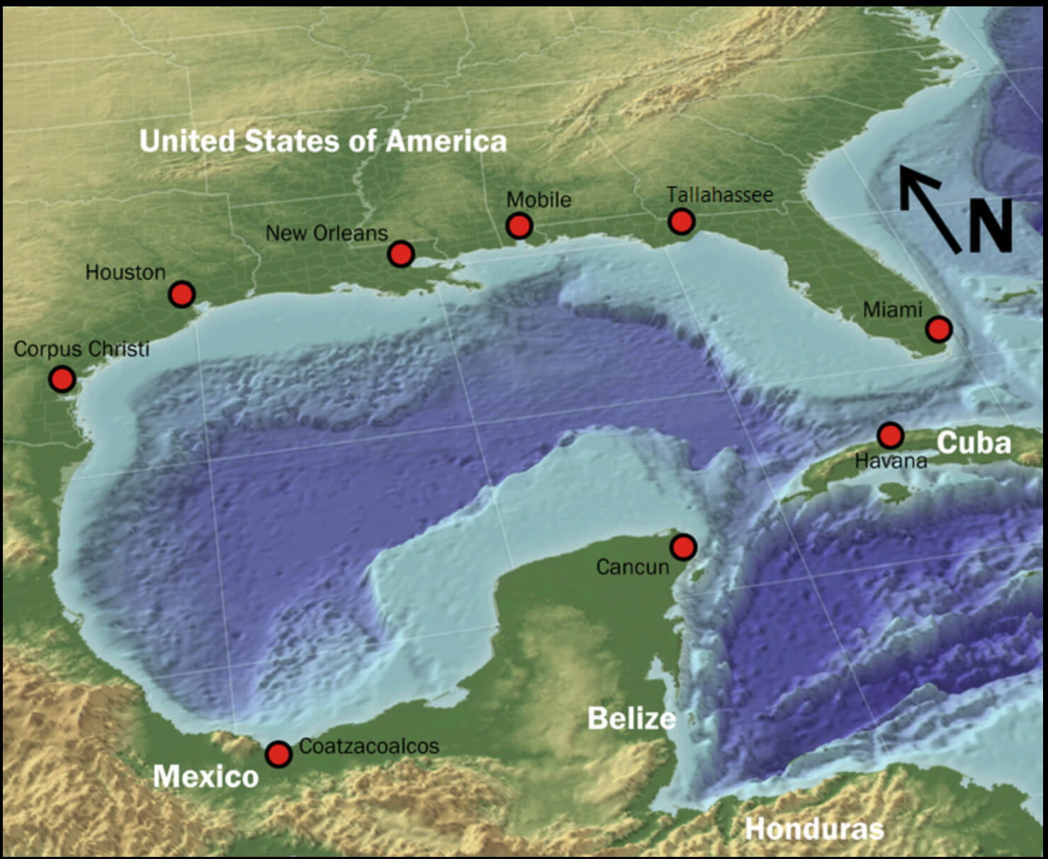 Map of Gulf of Mexico