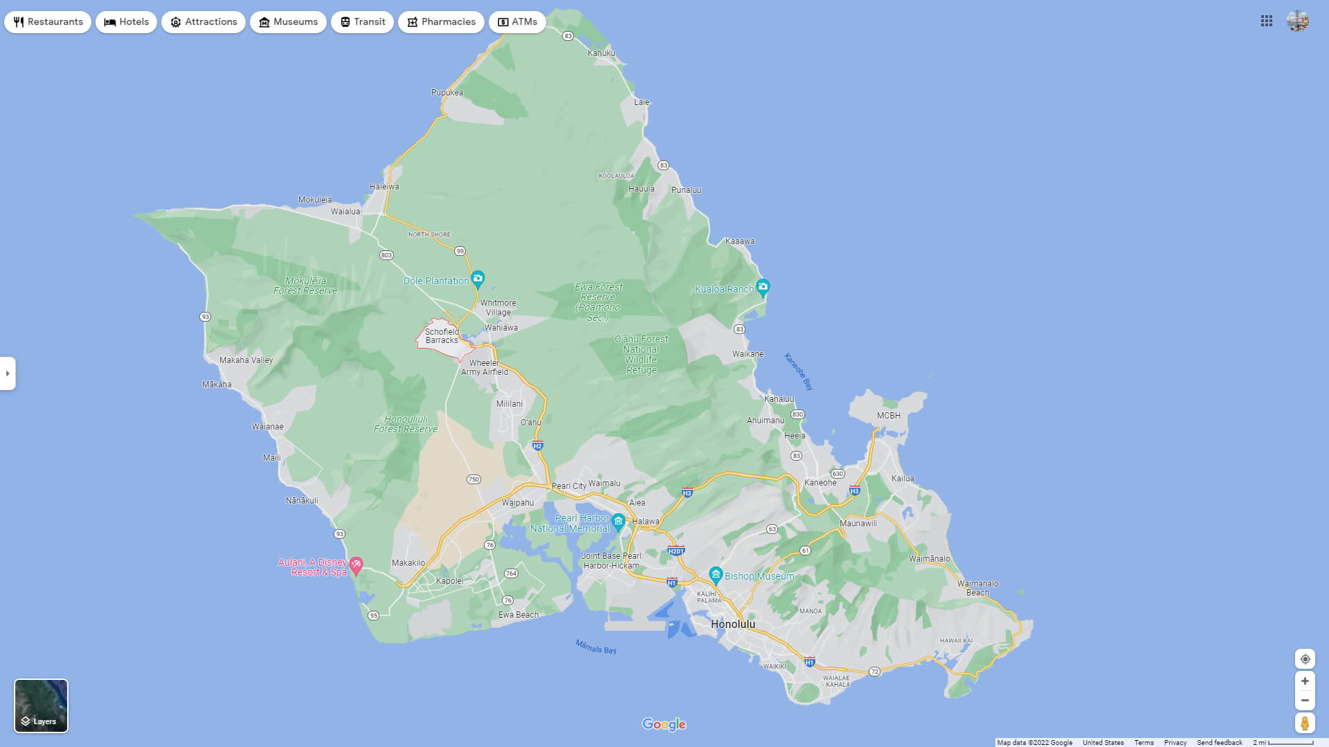 Schofield Barracks, Hawaii Map