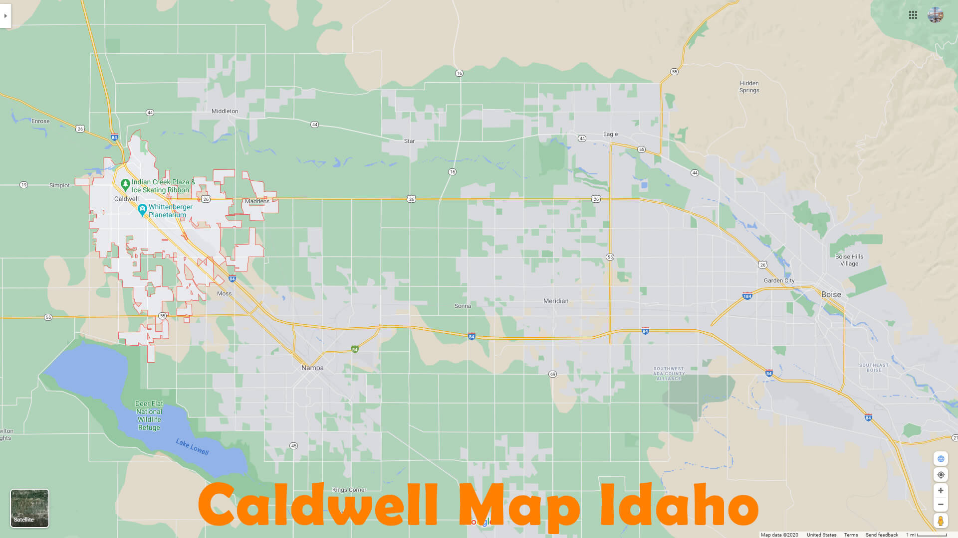 Caldwell, Idaho Map