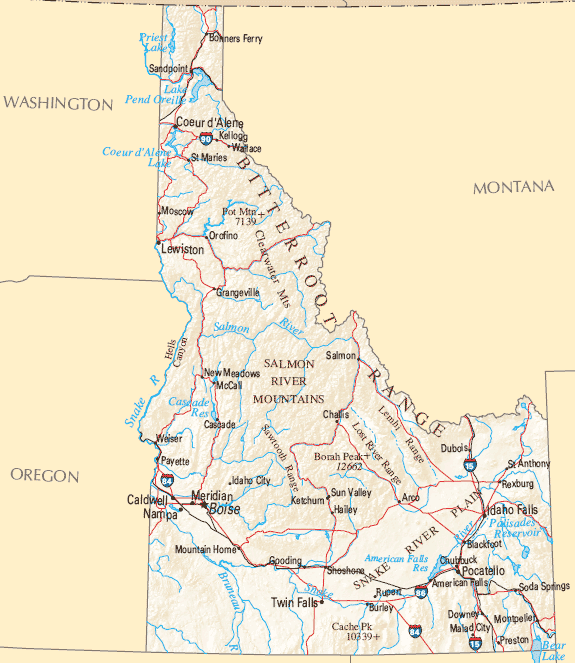 Map Idaho Cities - Share Map