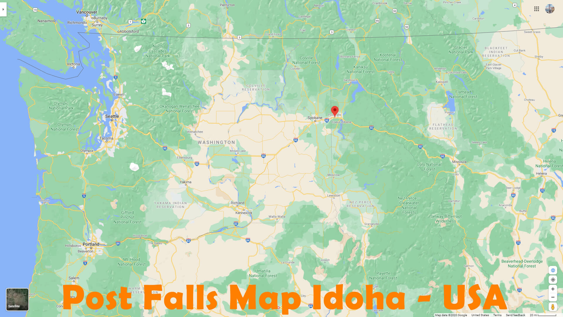 Post Falls, Idaho Map