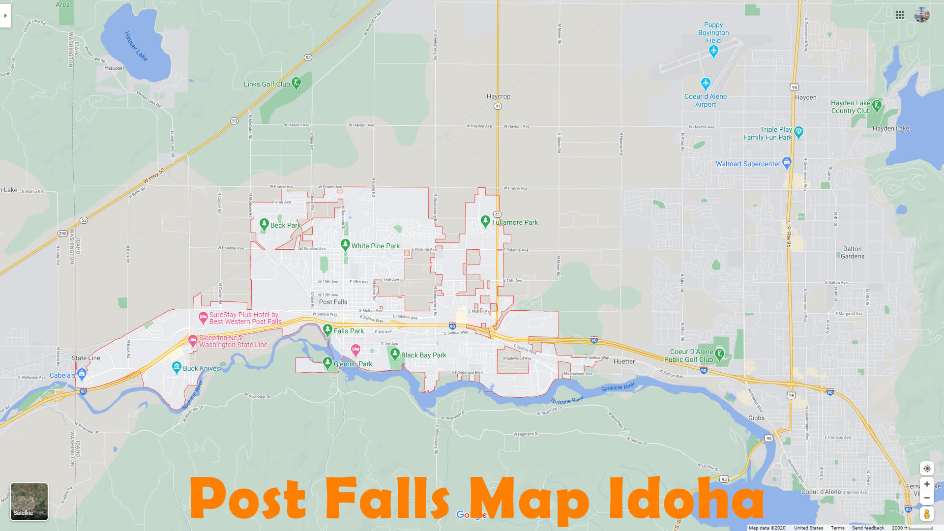 Post Falls, Idaho Map