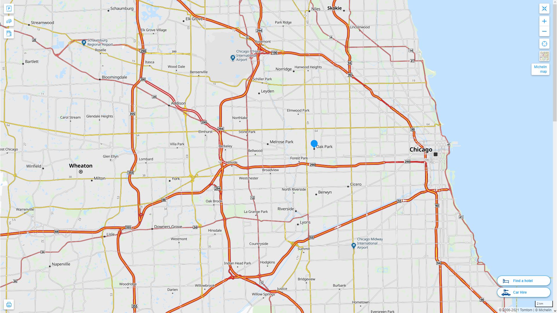 Oak Park, Illinois Map