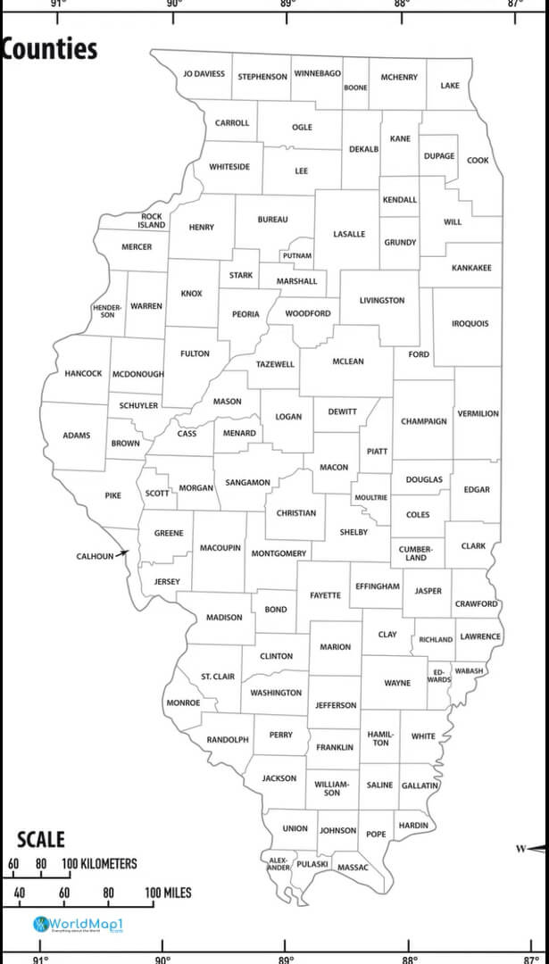 High Detailed Illinois Map