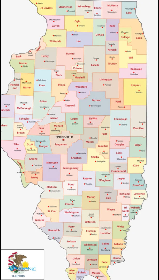 Where is Located Illinois in the US and Cities Map of Illino