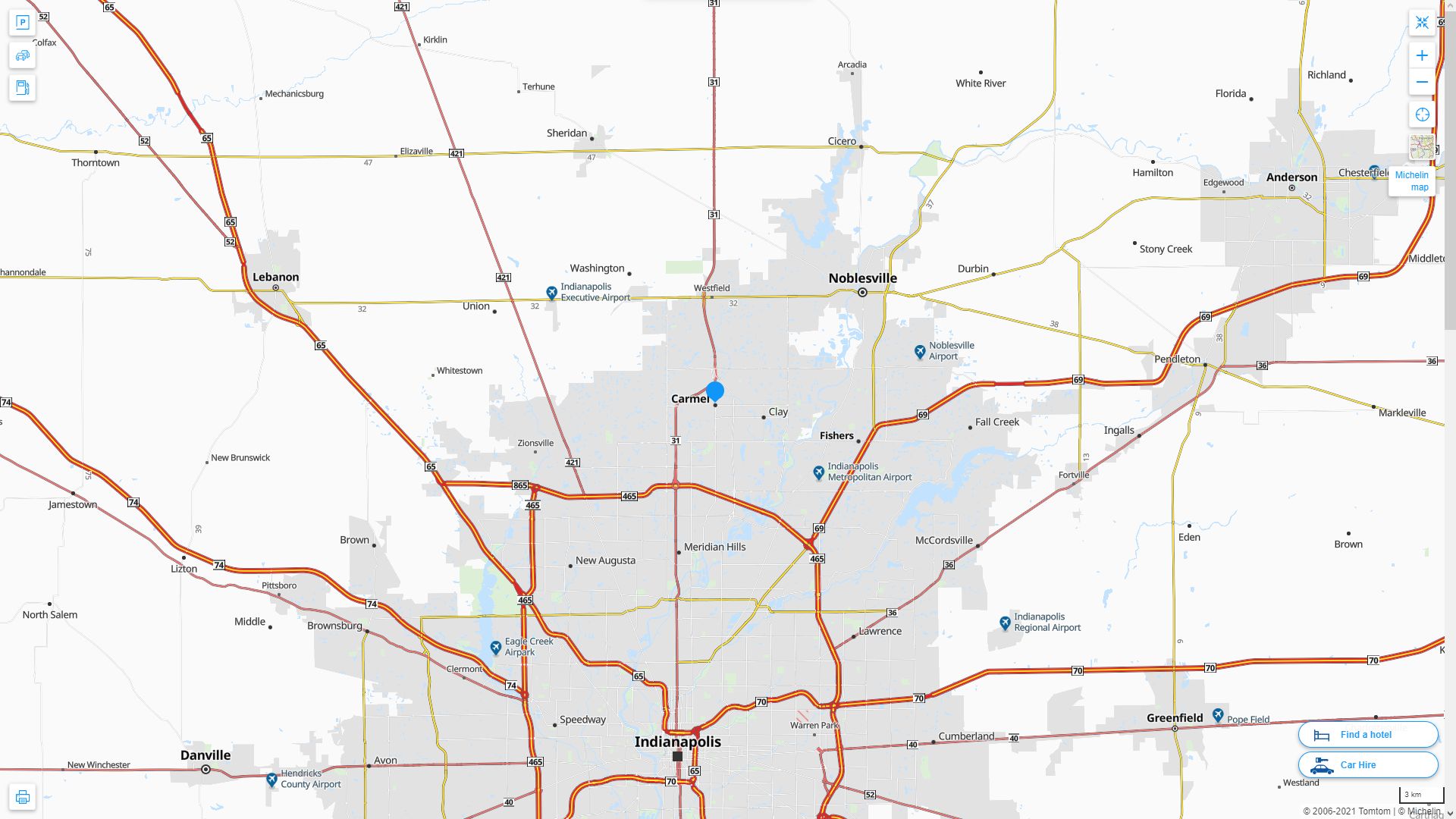 Carmel, Indiana Map