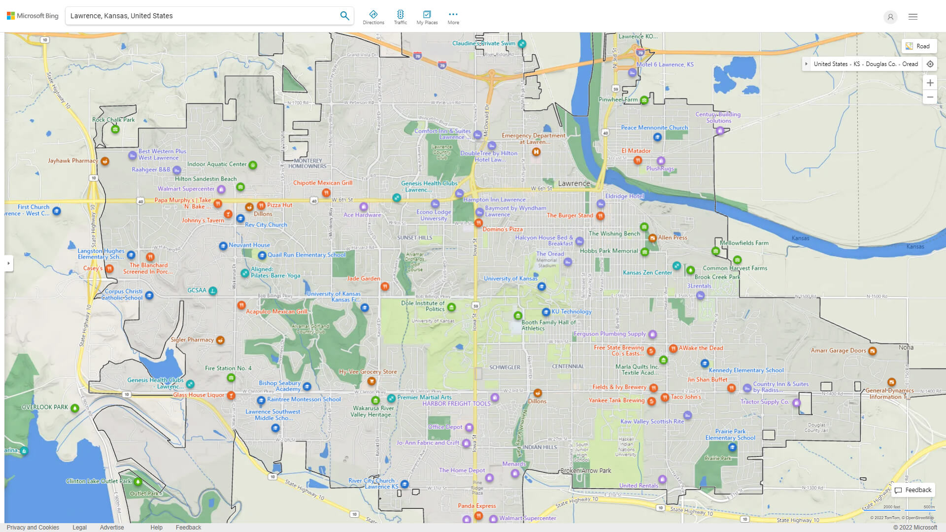 Lawrence, Kansas Map