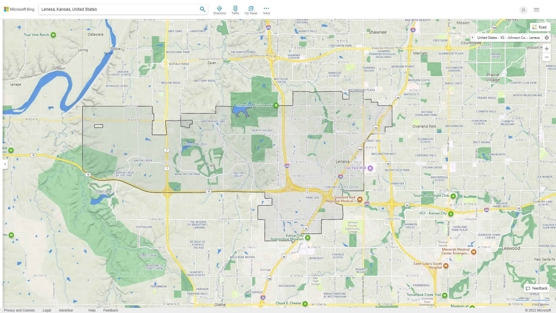 Lenexa, Kansas Map