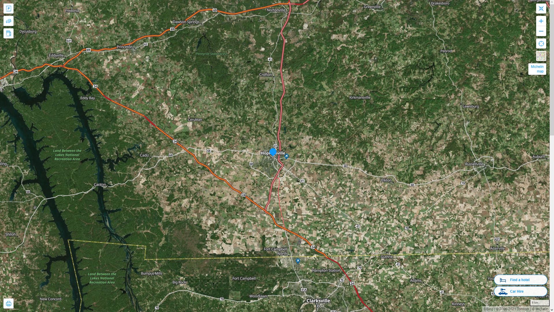 Hopkinsville, Kentucky Map