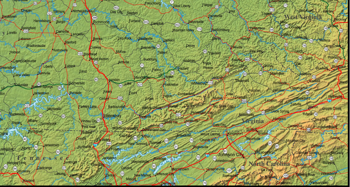 Kentucky Physical Map And Kentucky Topographic Map - vrogue.co