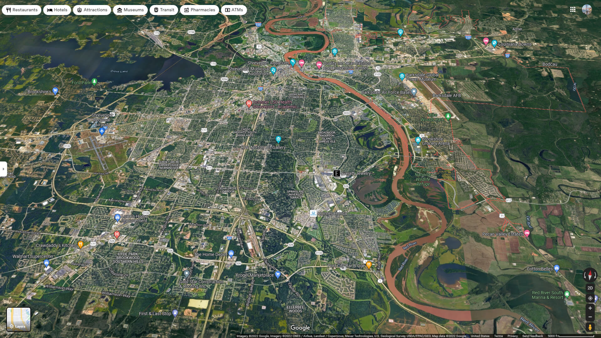 Bossier City, Louisiana Map