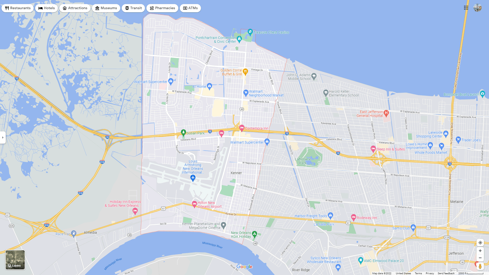 Houma, Louisiana Map