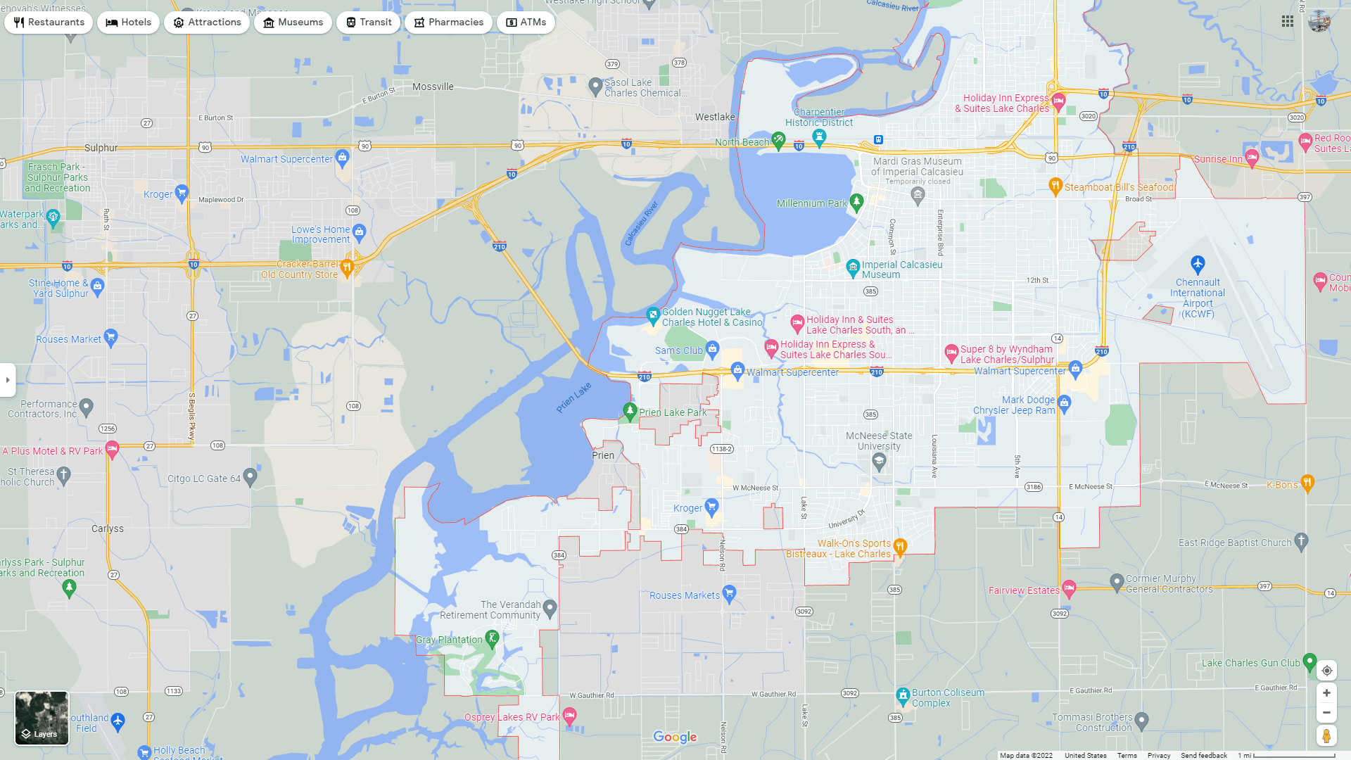 Lake Charles, Louisiana Map