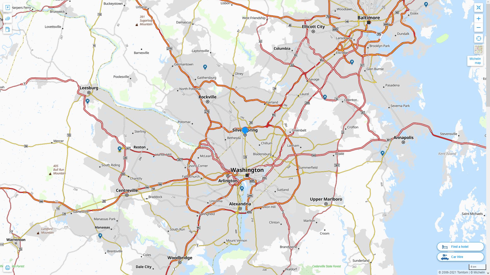 Silver Spring, Maryland Map