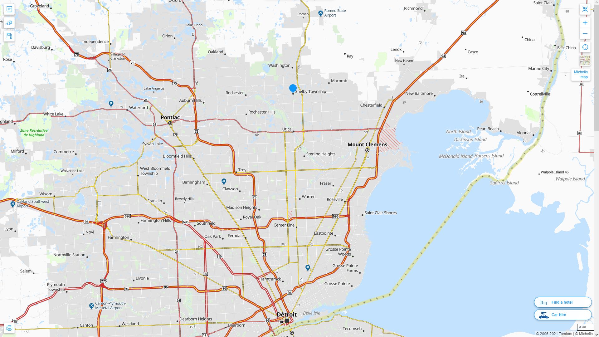 Shelby Township, Michigan Map