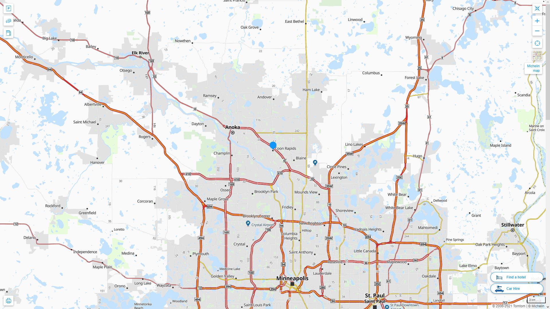 Coon Rapids, Minnesota Map