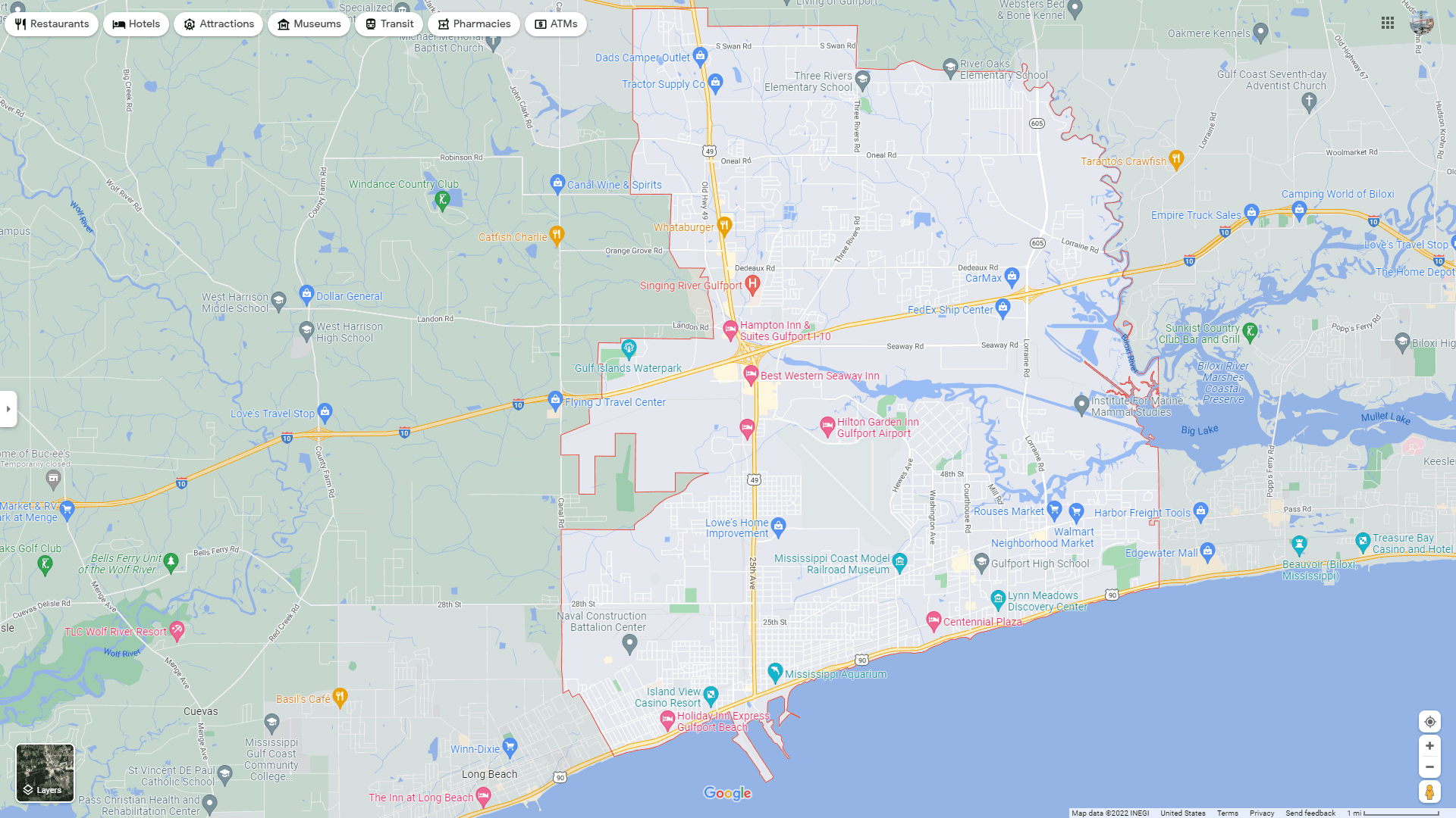 Gulfport, Mississippi Map