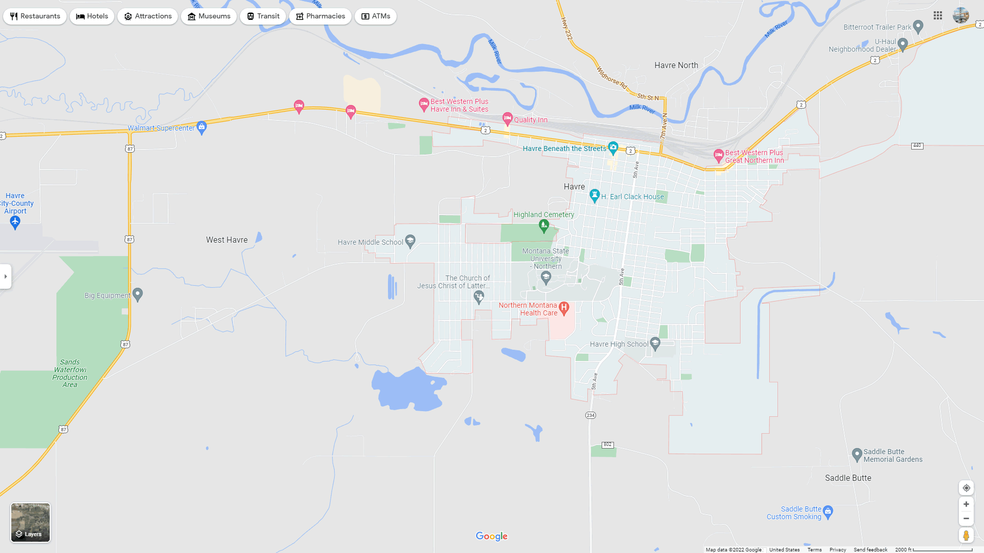 Havre, Montana Map