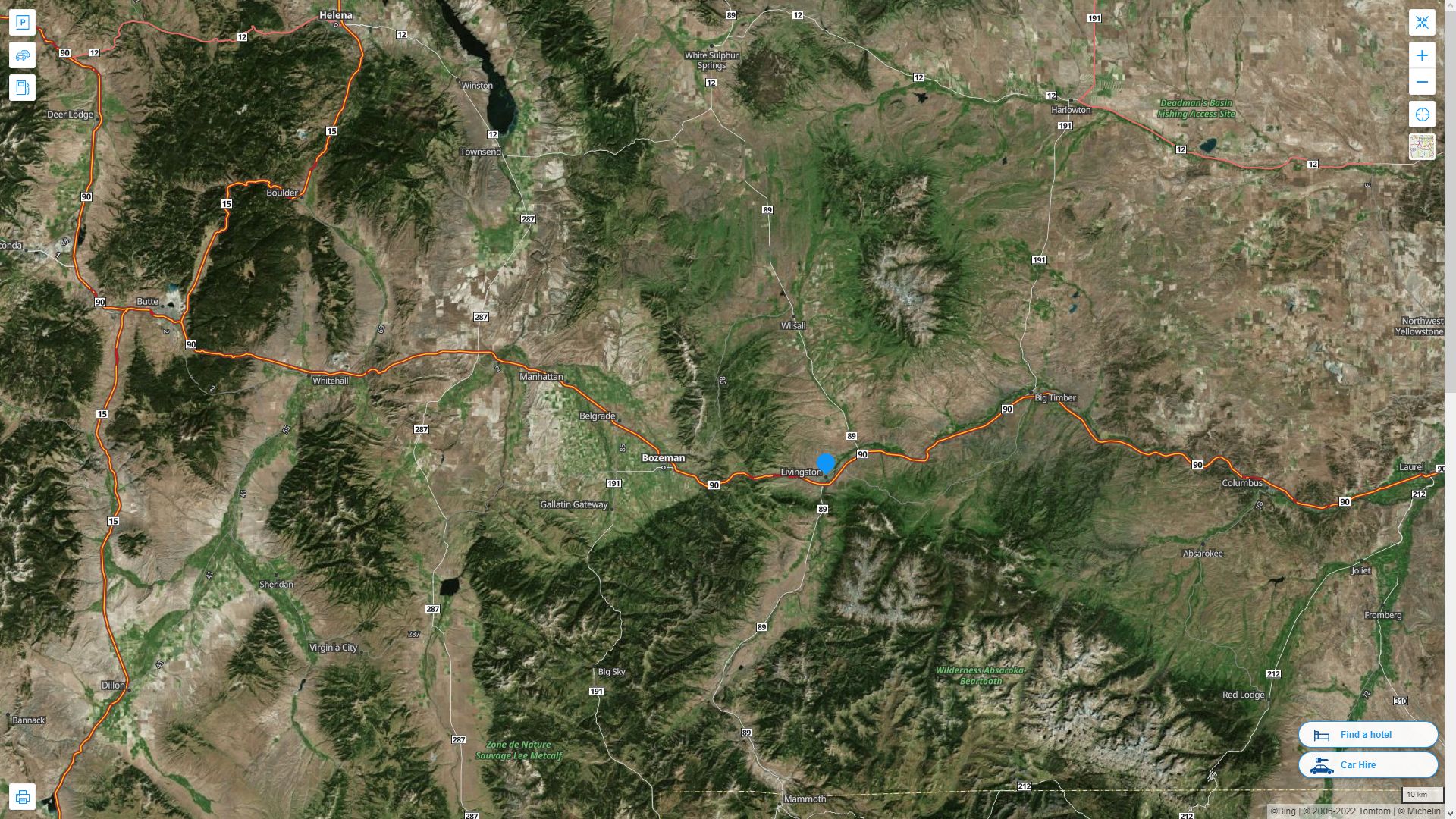 Livingston, Montana Map