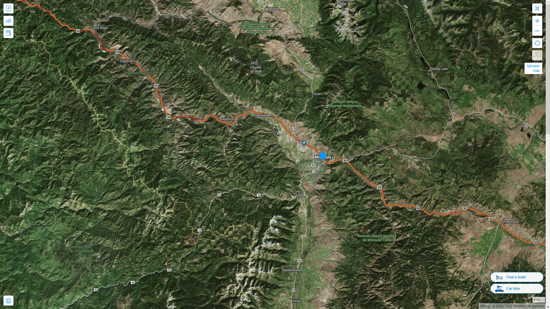 Missoula, Montana Map