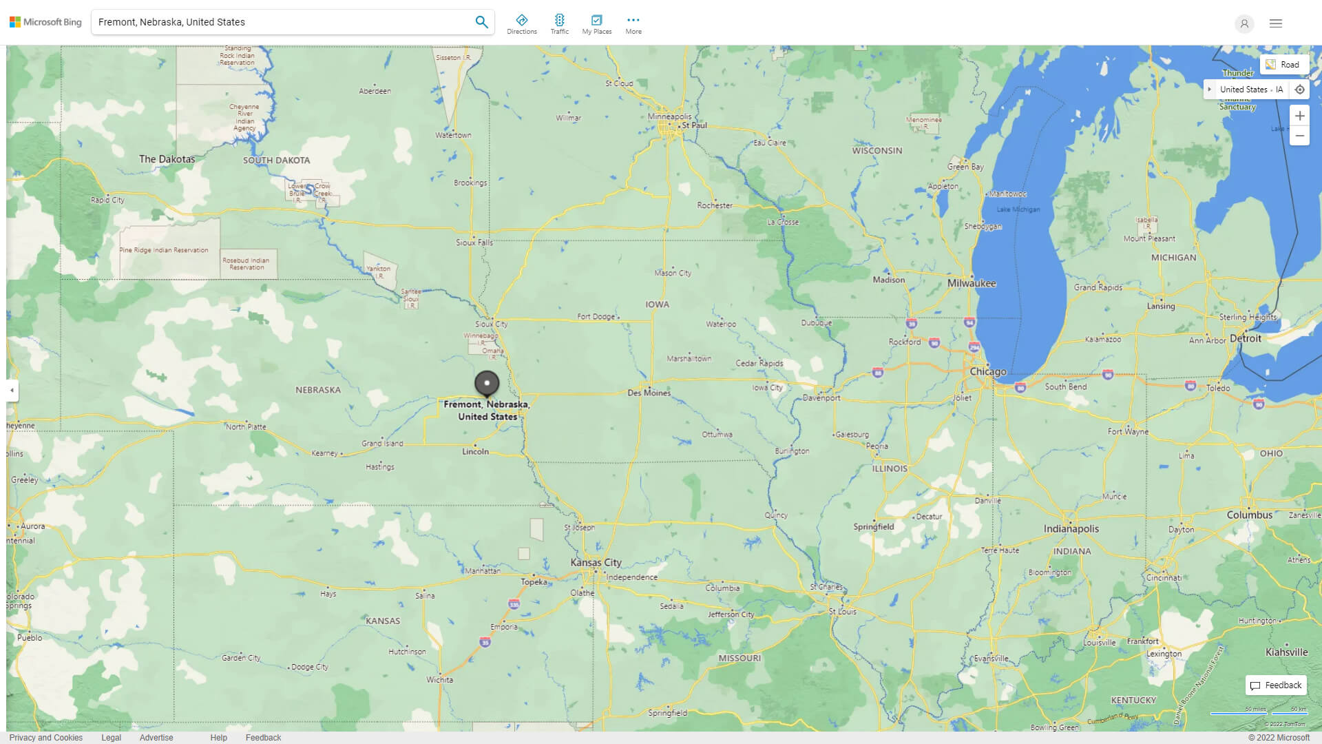 Fremont, Nebraska Map