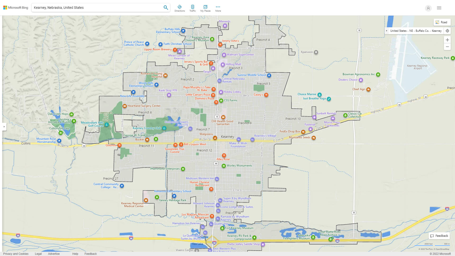 Kearney, Nebraska Map