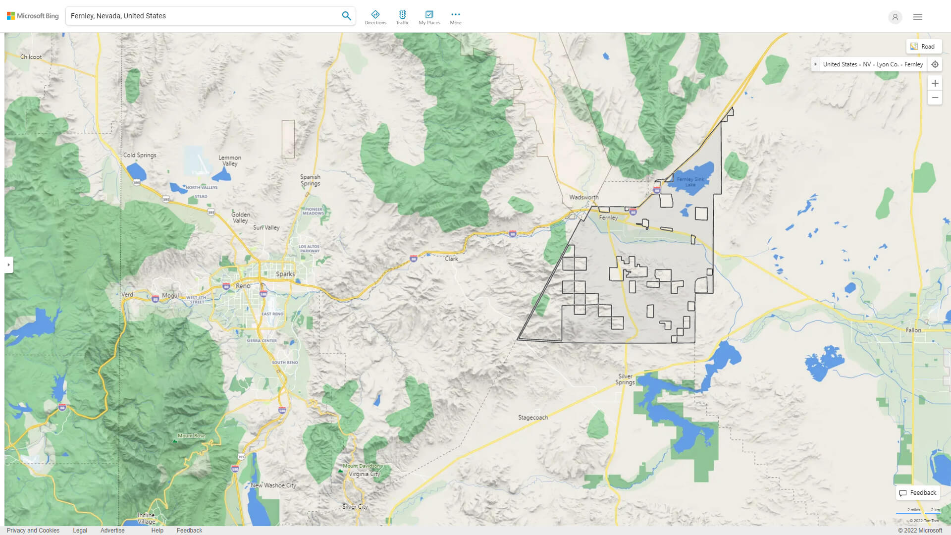 Fernley, Nevada Map