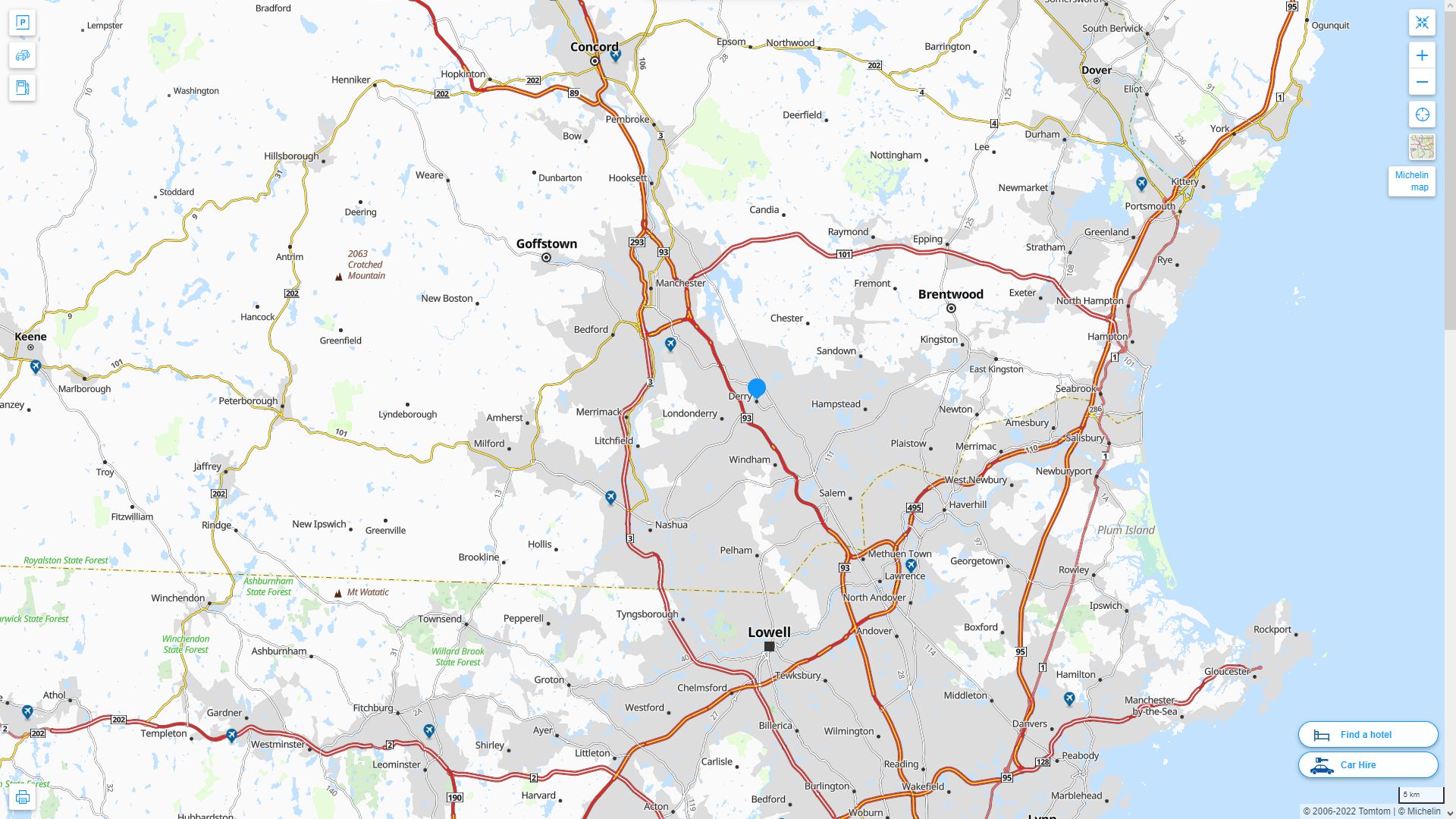 Derry, New Hampshire Map