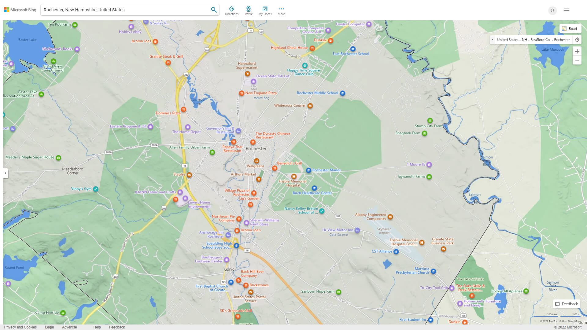 Rochester, New Hampshire Map