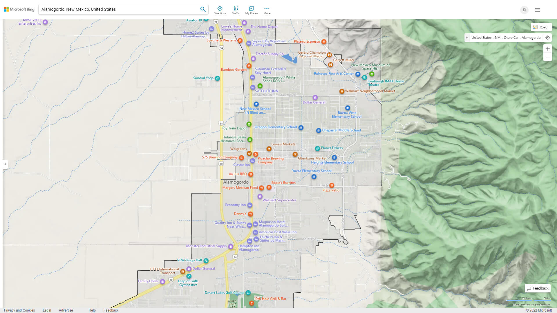 Alamogordo, New Mexico Map