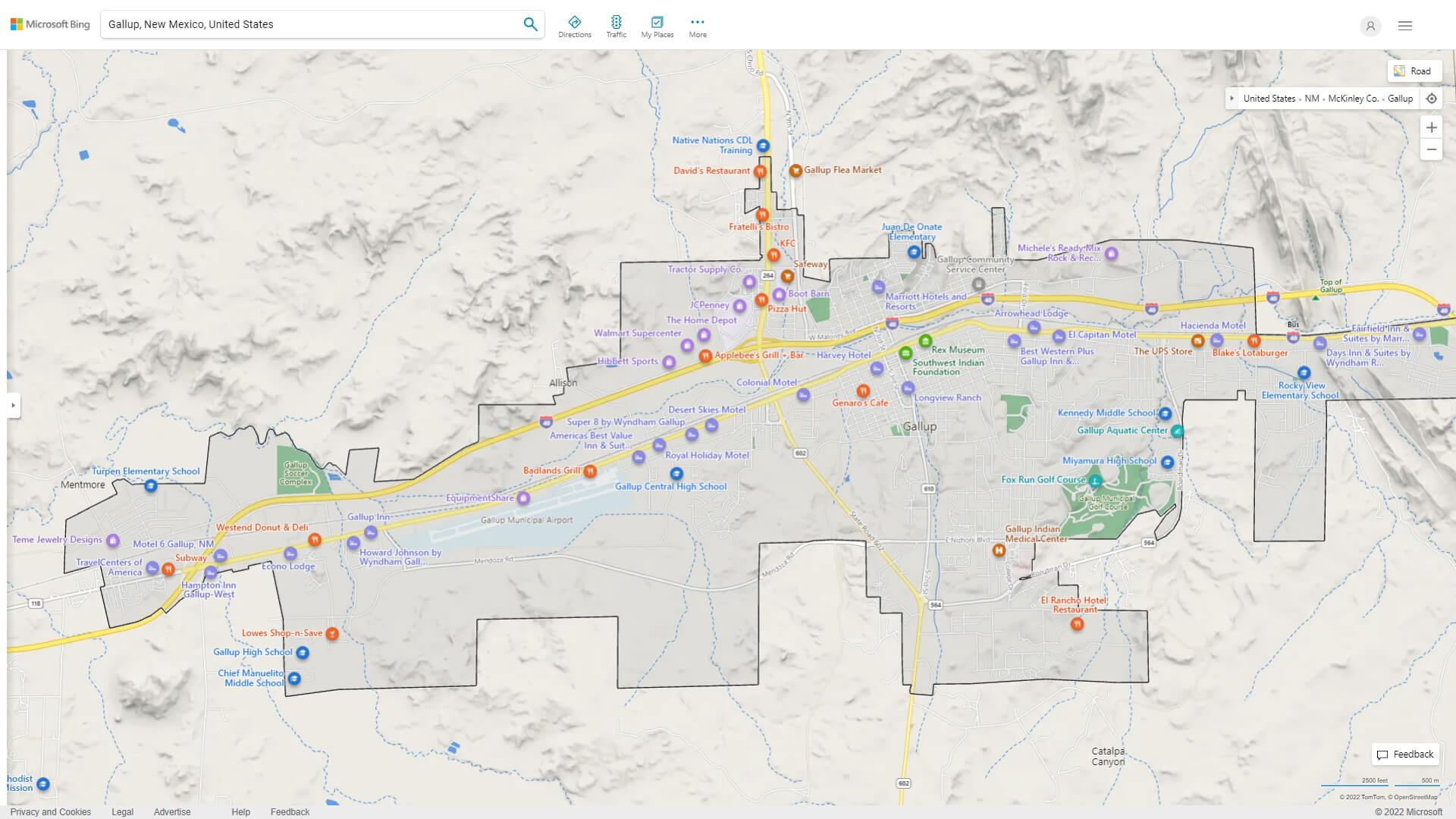 Gallup, New Mexico Map