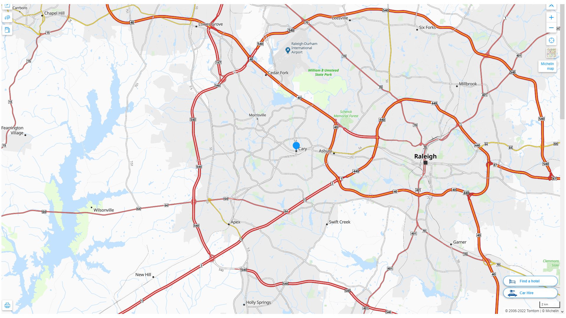 Cary, North Carolina Map