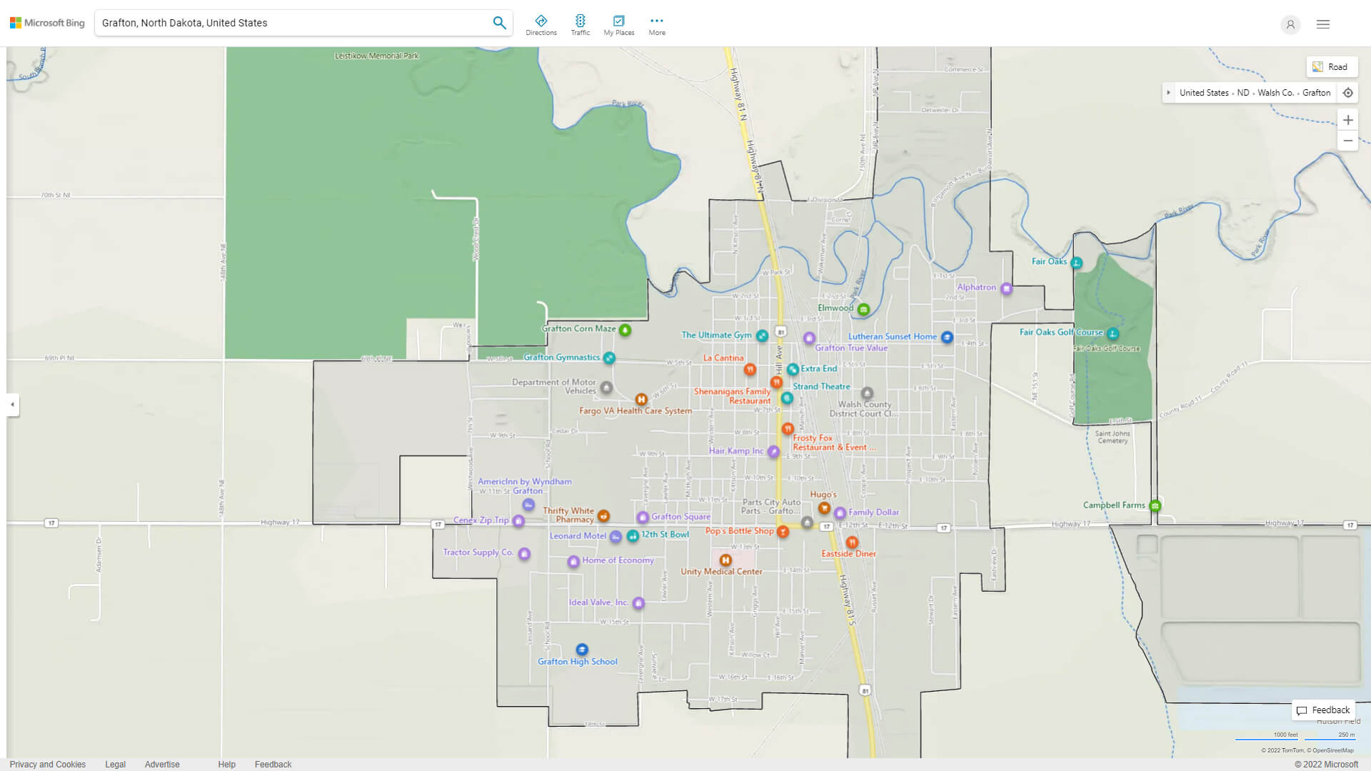 Grafton, North Dakota Map